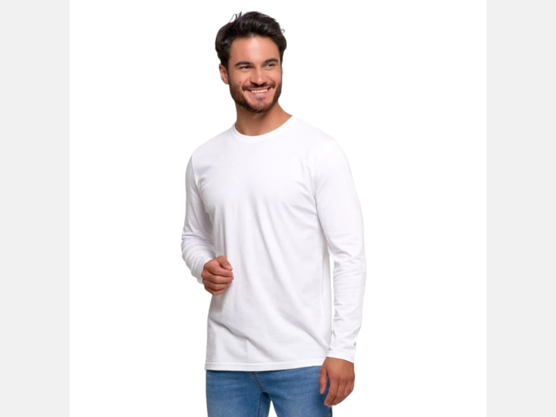 Longsleeve koszulka męska bawełniana z długim rękawem BIAŁA MORAJ